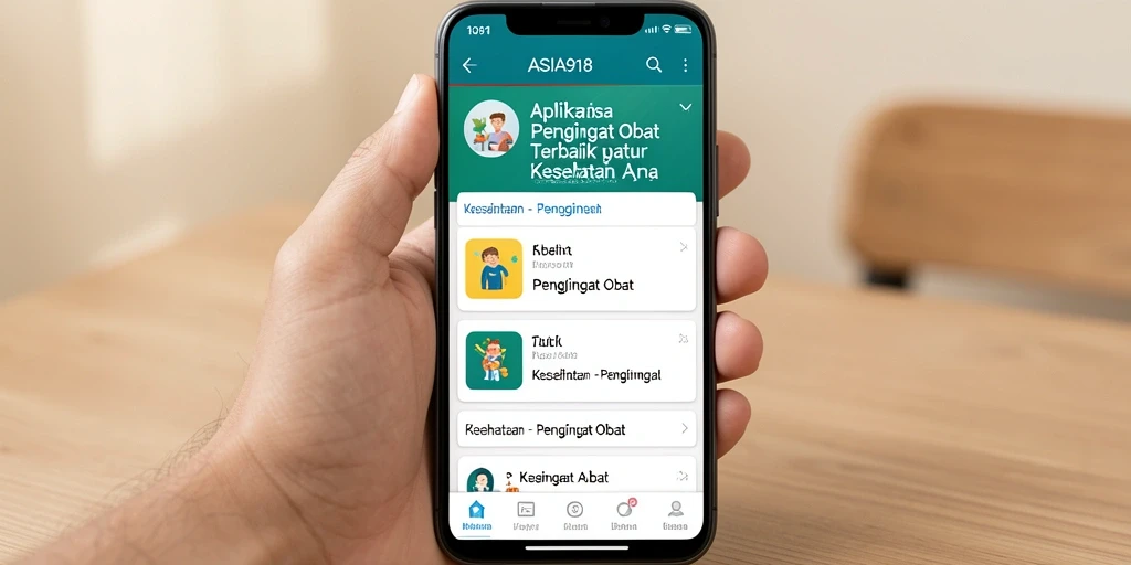 Tampilan antarmuka aplikasi Pengingat Obat ASIA918 yang user-friendly.