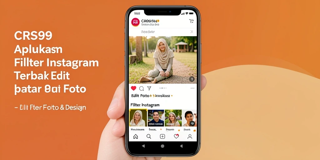 Tampilan antarmuka aplikasi CRS99 dengan filter Instagram.