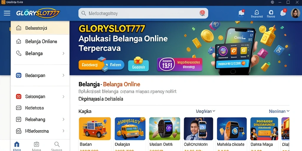 Tampilan antarmuka pengguna GLORYSLOT777 yang menarik dan mudah digunakan.