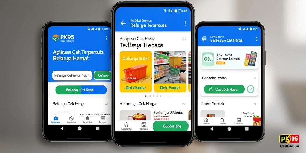 Antarmuka aplikasi PK95 untuk cek harga produk.