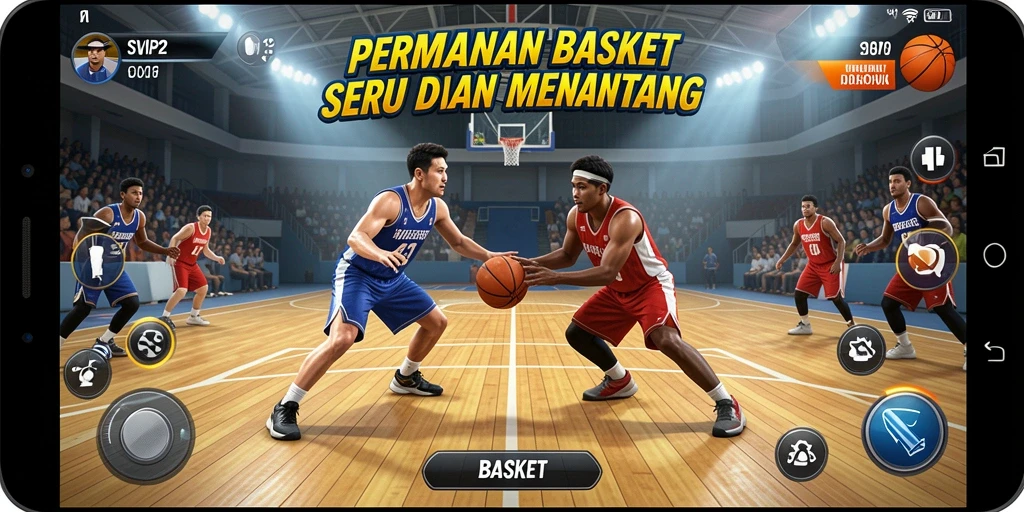 Antarmuka <strong>SVIP2</strong> menampilkan aksi permainan basket yang mendebarkan.